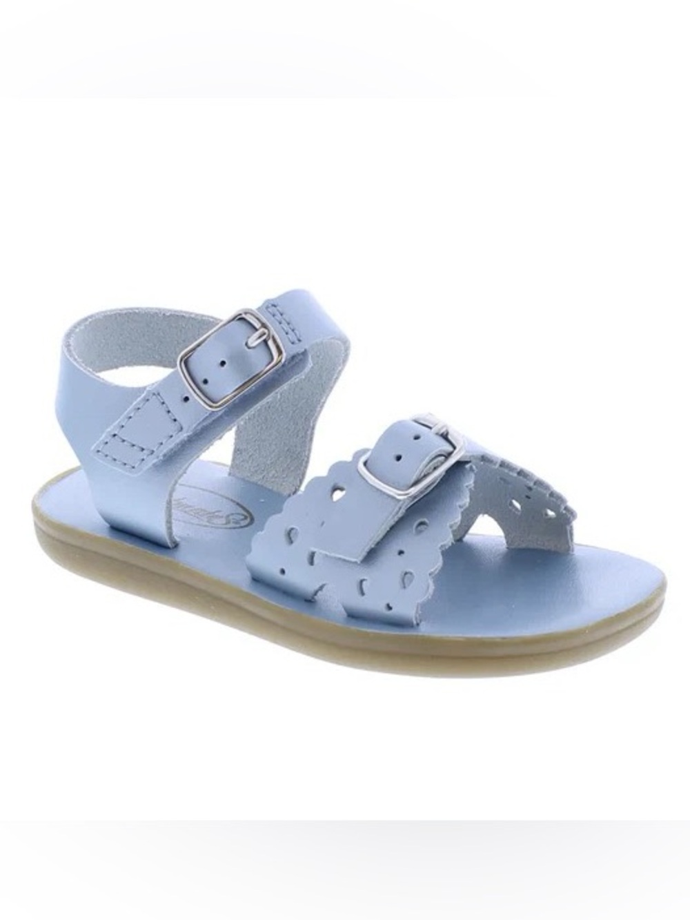 Kids Blue Scalloped Buckle SandalsSize 4